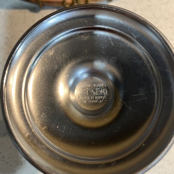 Vintage Krome Kraft Farber Brothers Ornate Chrome Compote Serving Bowl w Stand 5 - Picture 4 of 11